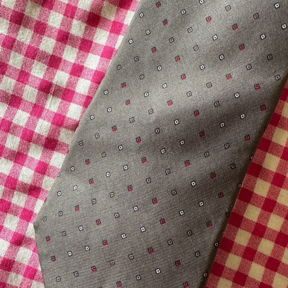 Christian Dior Gray Polka Dot Tie